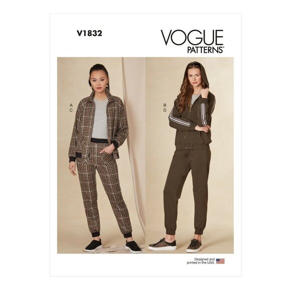 Vogue V1832 Misses XS to XXL Joggers and Jacket Uncut Sewing Pattern 2021 - Picture 3 of 10
